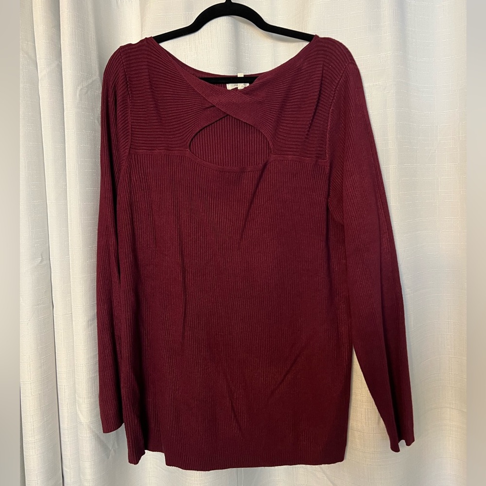 Maurices Deep Burgundy Sweater Knit Top